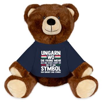 Ungar Ungarisch Ungarn - MiniFeet® RecycelBär® Braun - French Navy - Vorne