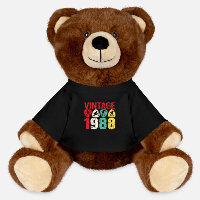 1988 Anniversaire Rock n Roll Vintage - Nounours RecycelBär® marron - noir