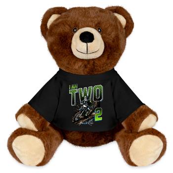 Motocross 2. Geburtstag - MiniFeet® RecycelBär® Braun - Schwarz - Vorne