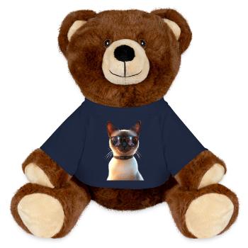 Siamkatze Siam Katze Siamese Cat Siamesen Katzen - MiniFeet® RecycelBär® Braun - French Navy - Vorne