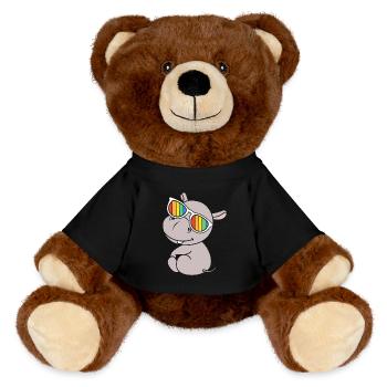 Nilpferd - MiniFeet® RecycelBär® Braun - Schwarz - Vorne