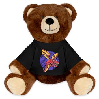 Fantasy RPG Dragons Magic Dungeon - MiniFeet® RecycelBär® Teddy Bear Brown - black - Front