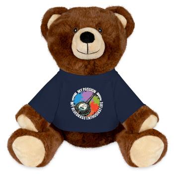 Bluegrass Music My Passion My Bluegrass Musician - MiniFeet® RecycelBär® Teddy Bear Brown - french navy - Front