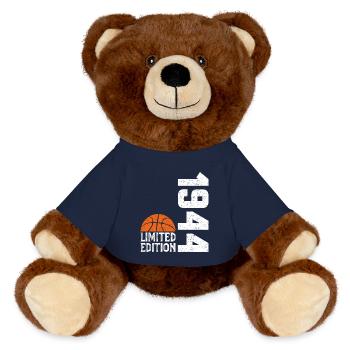 80th Anniversary 1944 Limited Edition Basketball - MiniFeet® RecycelBär® Teddy Bear Brown - french navy - Front