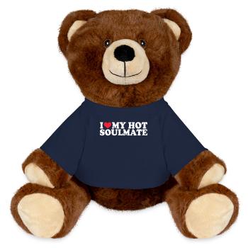 Petite amie Petite amie Relation Couple Amour Couple - Nounours RecycelBär® marron - bleu marine - Devant