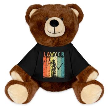 Law Attorney Justice Solicitor Lawyer - MiniFeet® RecycelBär® Teddy Bear Brown - black - Front