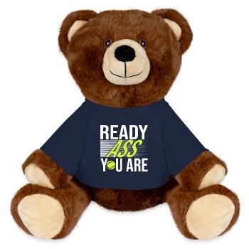 Tennis Saying Ready Ass You Are For Tennis Player - MiniFeet® RecycelBär® Braun - French Navy - Vorne