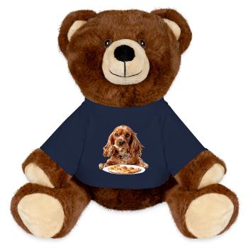 Cocker Spaniel - Nounours RecycelBär® marron - bleu marine - Devant