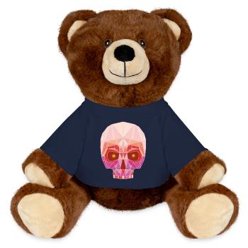 Tête de mort rubis - Nounours RecycelBär® marron - bleu marine - Devant