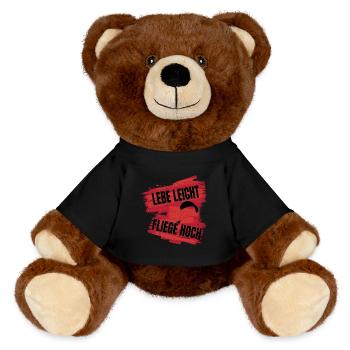Live light, fly high - MiniFeet® RecycelBär® Teddy Bear Brown - black - Front