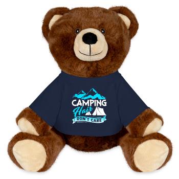 Camping Hair Don't Care - MiniFeet® RecycelBär® Teddy Bear Brown - french navy - Front