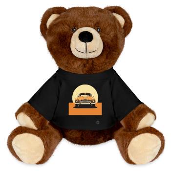 Minimalist Classic Car Design - MiniFeet® RecycelBär® Teddy Bear Brown - black - Front