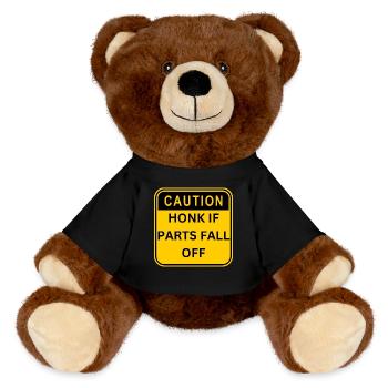 CAUTION HONK IF PARTS FALL OFF - MiniFeet® RecycelBär® Braun - Schwarz - Vorne