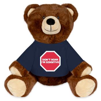 DON T HONK I M SENSITIVE CARSTOPSHIELD - MiniFeet® RecycelBär® Braun - French Navy - Vorne