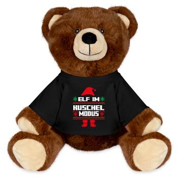 Christmas Elf Christmas Santa Claus Cuddle E - MiniFeet® RecycelBär® Teddy Bear Brown - black - Front