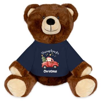Noël Père Noël Maison familiale Noël - Nounours RecycelBär® marron - bleu marine - Devant