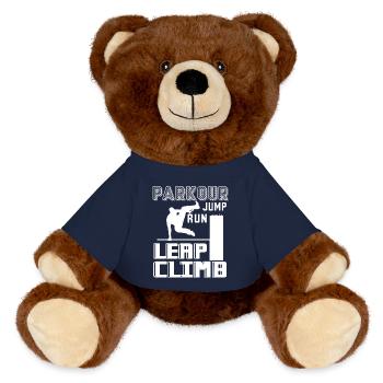 Parkour Jump Run Leap Climb - MiniFeet® RecycelBär® Teddy Bear Brown - french navy - Front