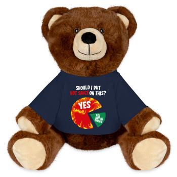 Design for passionate sauce fans - MiniFeet® RecycelBär® Teddy Bear Brown - french navy - Front