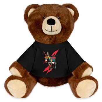 Geometric Farm Animals Graphic - Donkey - MiniFeet® RecycelBär® Teddy Bear Brown - black - Front