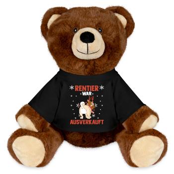 Dog Reindeer was sold out Christmas - MiniFeet® RecycelBär® Teddy Bear Brown - black - Front
