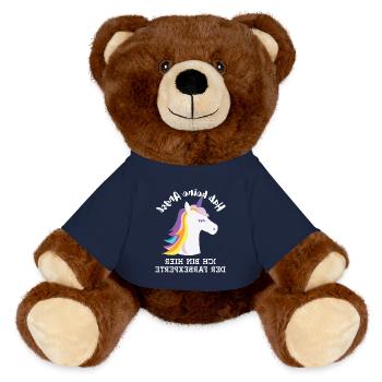 Friseur Geschenk Spiegelverkehrt Haar Farbexperte - MiniFeet® RecycelBär® Braun - French Navy - Vorne