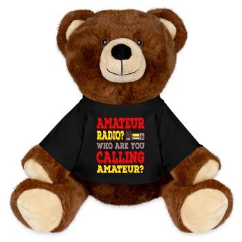 Radio amateur Appelez-vous la radio amateur - Nounours RecycelBär® marron - noir - Devant