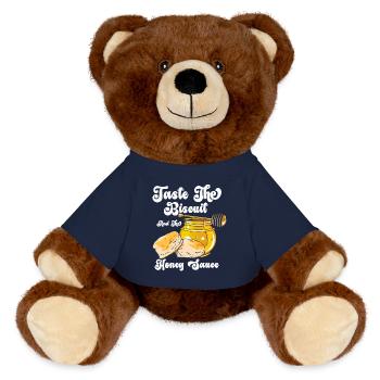 Schmecke den Keks Schmecke die Güte - MiniFeet® RecycelBär® Braun - French Navy - Vorne