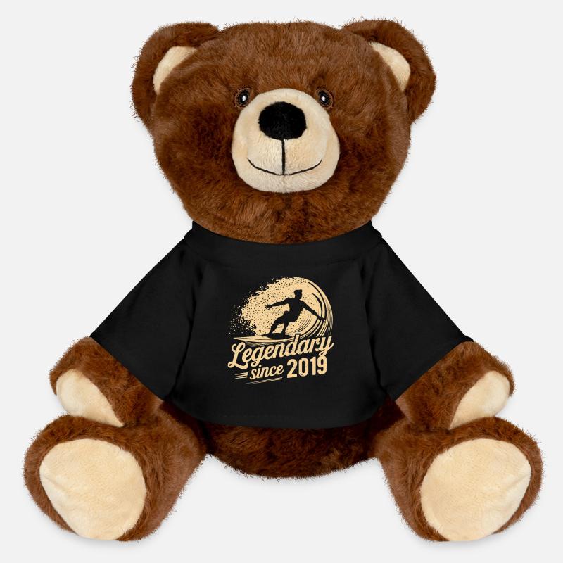 Legendär Seit 2019 Geburtstag Surfer - MiniFeet® RecycelBär® Braun - Schwarz