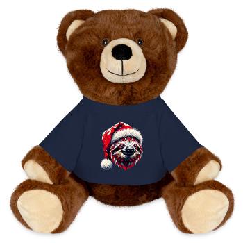 Polygone Art paresseux Père Noël chapeau Original - Nounours RecycelBär® marron - bleu marine - Devant