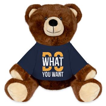 Faites ce que vous voulez - Nounours RecycelBär® marron - bleu marine - Devant