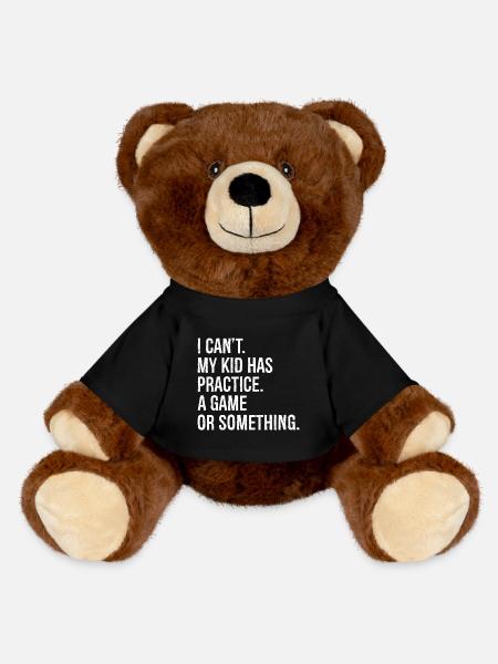 I can't my kid has practice a game - MiniFeet® RecycelBär® Teddy Bear Brown - black