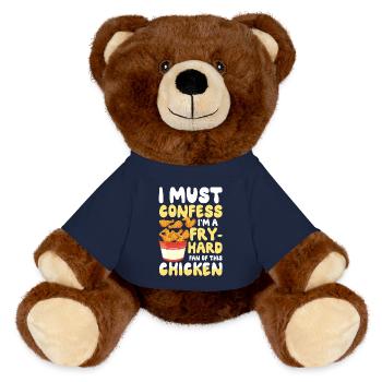 I Must Confess I'm A Fry-Hard Fan Of This Chicken - MiniFeet® RecycelBär® Braun - French Navy - Vorne