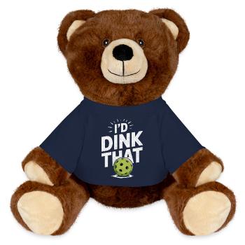 I'd Dink That Pickleball - MiniFeet® RecycelBär® Teddy Bear Brown - french navy - Front