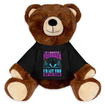 If I Wanted Feedback Sound Engineer - MiniFeet® RecycelBär® Teddy Bear Brown - black - Front