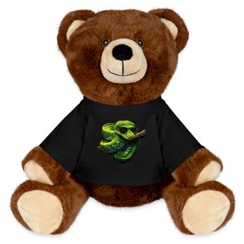 Green Tree Python Snakes Lover Terrarium - MiniFeet® RecycelBär® Teddy Bear Brown - black - Front