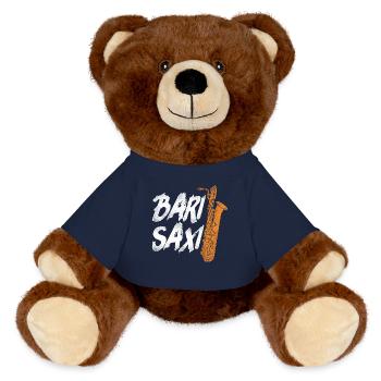 Saxophones Pun Bari Saxi - Nounours RecycelBär® marron - bleu marine - Devant