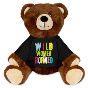 wilde Frau von Borneo Malaysian Asien insel - MiniFeet® RecycelBär® Braun - Schwarz - Vorne