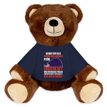 Lazy Late Riser Motivation Hedgehog - MiniFeet® RecycelBär® Teddy Bear Brown - french navy - Front