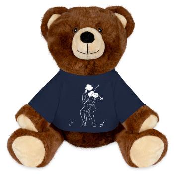 Violinist Drawing - MiniFeet® RecycelBär® Teddy Bear Brown - french navy - Front