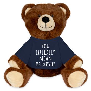 You Literally Mean Figuratively I - MiniFeet® RecycelBär® Teddy Bear Brown - french navy - Front