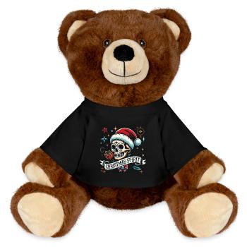 Streetwear Aesthetic Weihnachtsgeist Tattoo Stil - MiniFeet® RecycelBär® Braun - Schwarz - Vorne