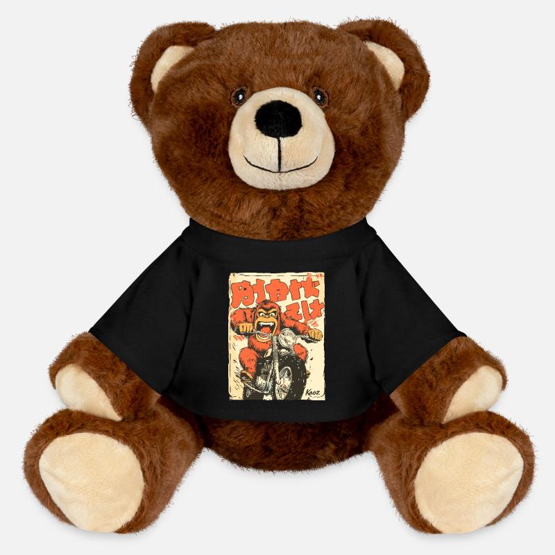 Crazy Orangutan – motociclista - MiniFeet® RecycelBär® marrone - nero