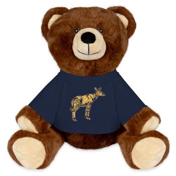 Okapi Geometric - MiniFeet® RecycelBär® Teddy Bear Brown - french navy - Front