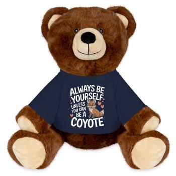 Coyote Animal Funny - MiniFeet® RecycelBär® Teddy Bear Brown - french navy - Front