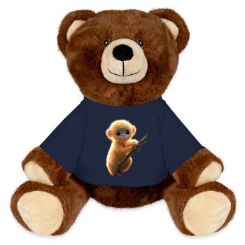 Gibbon Monkey Whitehand Gibbon Monkey Cute Lar Gibbons - MiniFeet® RecycelBär® Teddy Bear Brown - french navy - Front