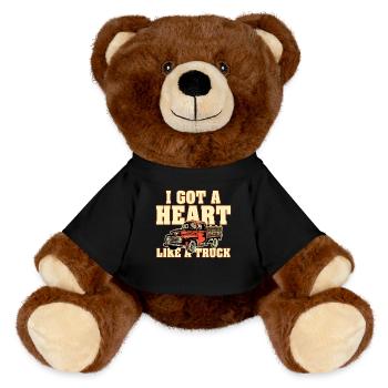 I Got A Heart Like A Truck - MiniFeet® RecycelBär® Teddy Bear Brown - black - Front