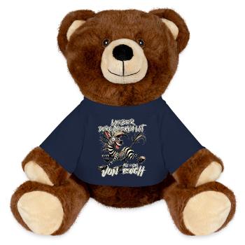 Zebra Lieber durchgeknallt als einer von euch - MiniFeet® RecycelBär® Braun - French Navy - Vorne