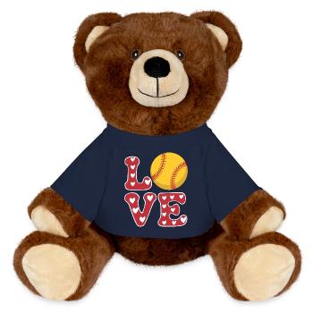 Softball Joueur de Softball Cadeau de Softball Mignon - Nounours RecycelBär® marron - bleu marine - Devant