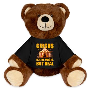 Circus is like magic but real - MiniFeet® RecycelBär® Teddy Bear Brown - black - Front