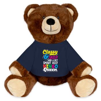 Classy Sassy Bingo Queen Spielerin - MiniFeet® RecycelBär® Braun - French Navy - Vorne